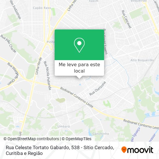 Rua Celeste Tortato Gabardo, 538 - Sítio Cercado mapa