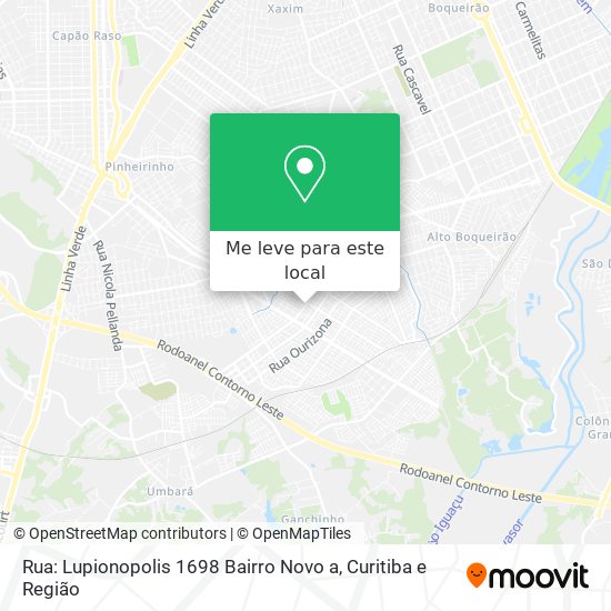 Rua: Lupionopolis 1698 Bairro Novo a mapa