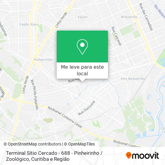 Terminal Sítio Cercado - 688 - Pinheirinho / Zoológico mapa