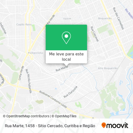 Rua Marte, 1458 - Sítio Cercado mapa