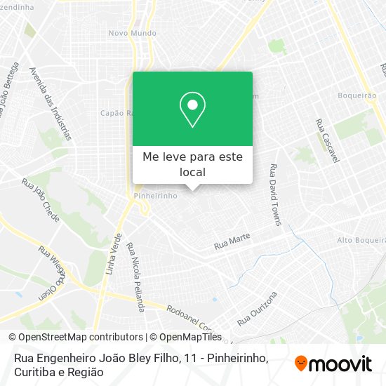 Rua Engenheiro João Bley Filho, 11 - Pinheirinho mapa