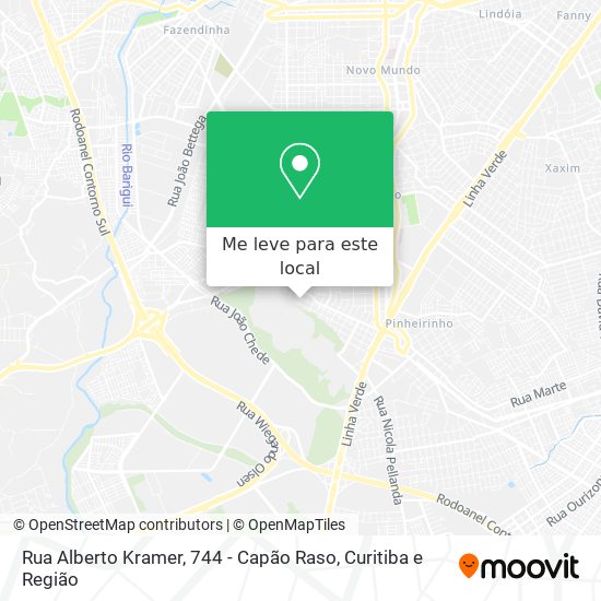 Rua Alberto Kramer, 744 - Capão Raso mapa