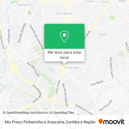 Mix Preço Pinheirinho e Araucária mapa