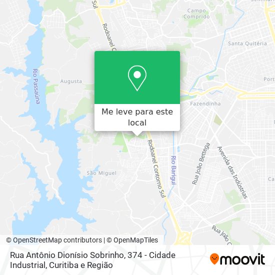 Rua Antônio Dionísio Sobrinho, 374 - Cidade Industrial mapa