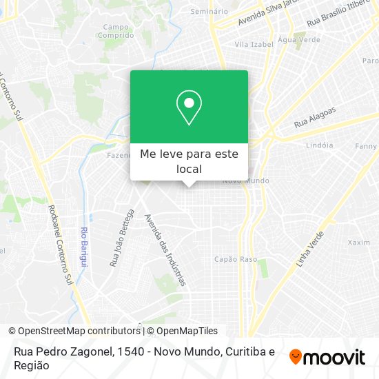 Rua Pedro Zagonel, 1540 - Novo Mundo mapa