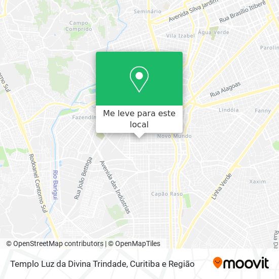 Templo Luz da Divina Trindade mapa