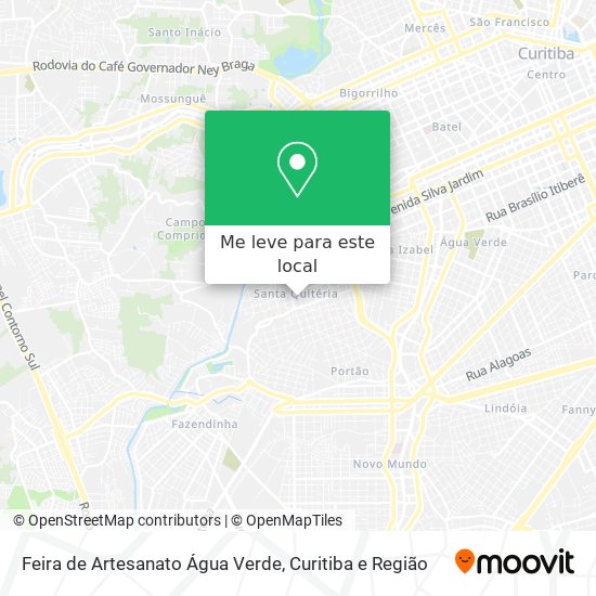 Feira de Artesanato Água Verde mapa