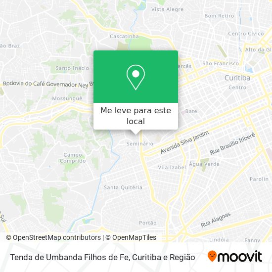 Tenda de Umbanda Filhos de Fe mapa