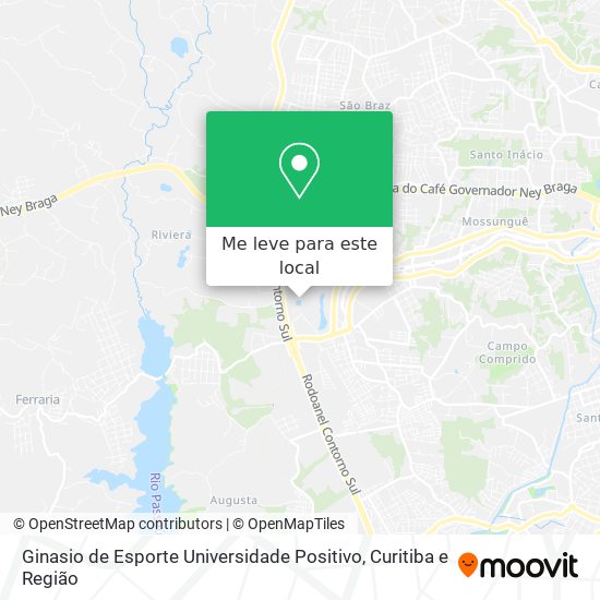 Ginasio de Esporte Universidade Positivo mapa