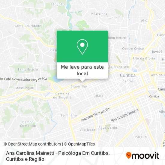 Ana Carolina Mainetti - Psicóloga Em Curitiba mapa