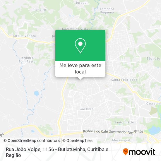 Rua João Volpe, 1156 - Butiatuvinha mapa