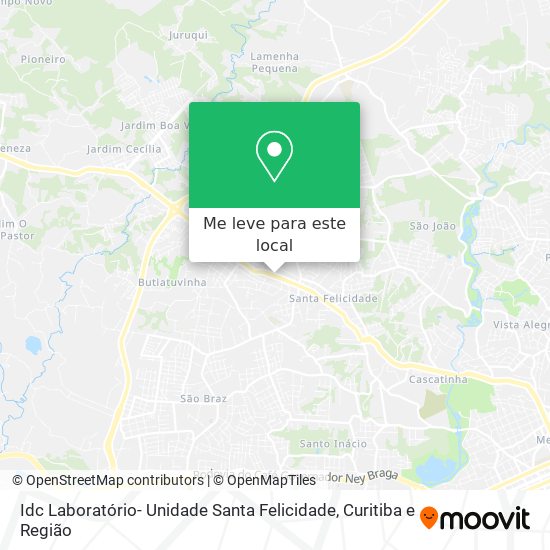 Idc Laboratório- Unidade Santa Felicidade mapa