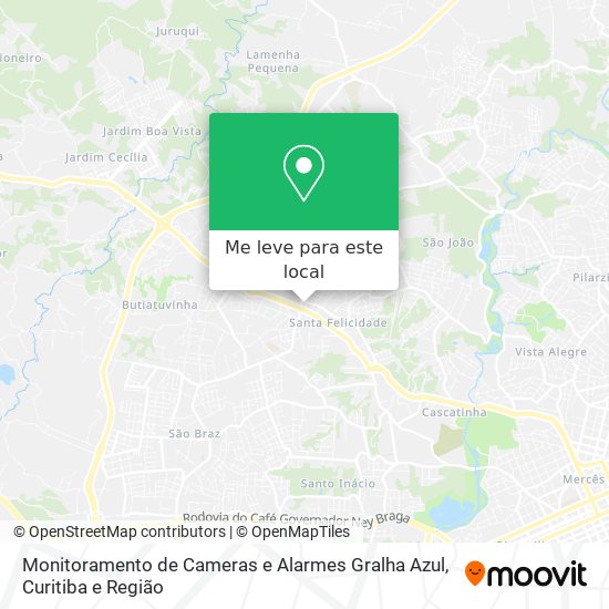 Monitoramento de Cameras e Alarmes Gralha Azul mapa