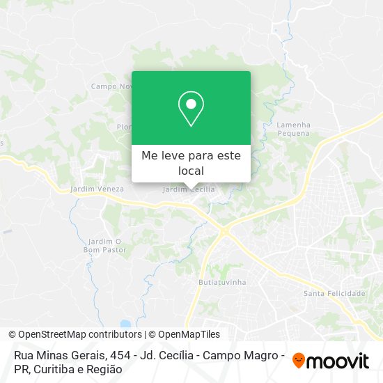Rua Minas Gerais, 454 - Jd. Cecília - Campo Magro - PR mapa
