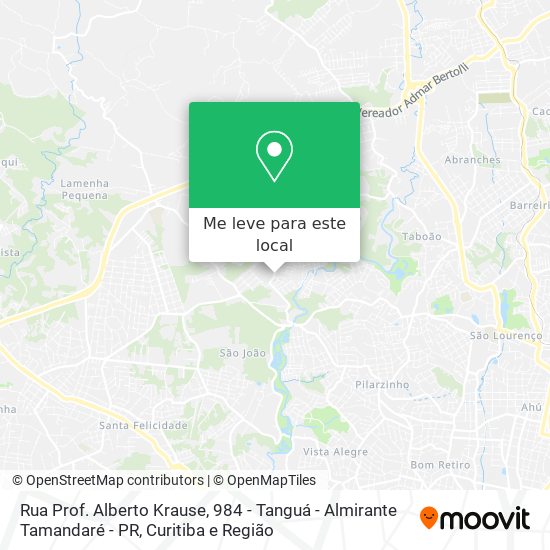 Rua Prof. Alberto Krause, 984 - Tanguá - Almirante Tamandaré - PR mapa
