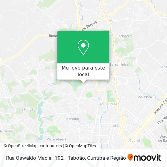 Rua Oswaldo Maciel, 192 - Taboão mapa