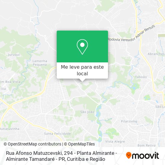 Rua Afonso Matuzcevski, 294 - Planta Almirante - Almirante Tamandaré - PR mapa