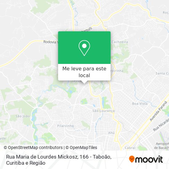 Rua Maria de Lourdes Mickosz, 166 - Taboão mapa