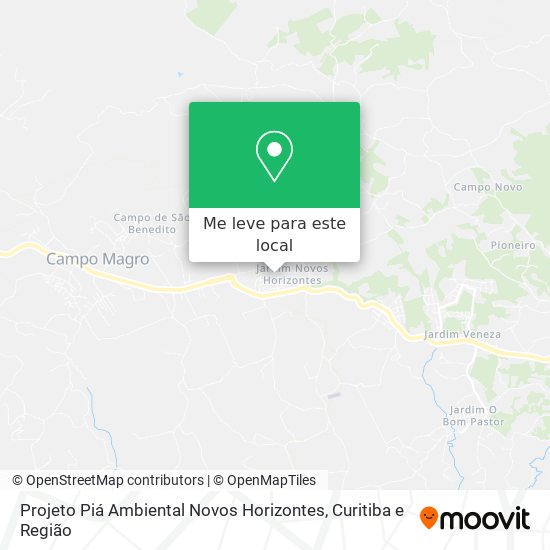 Projeto Piá Ambiental Novos Horizontes mapa