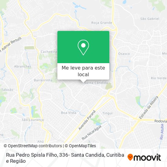 Rua Pedro Spisla Filho, 336- Santa Candida mapa