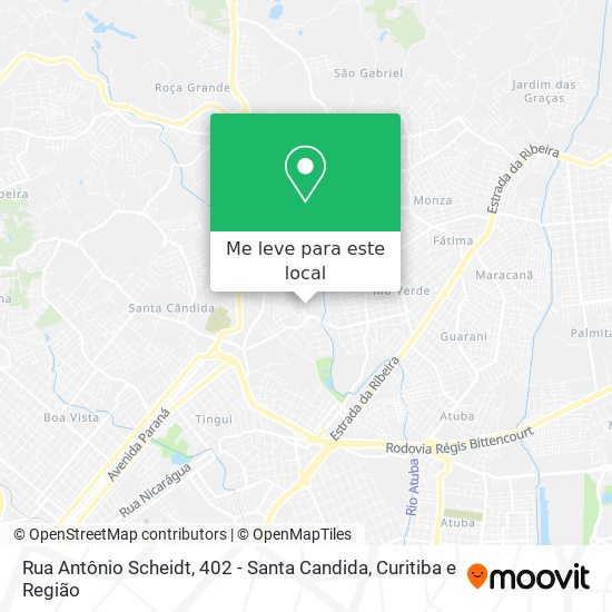 Rua Antônio Scheidt, 402 - Santa Candida mapa