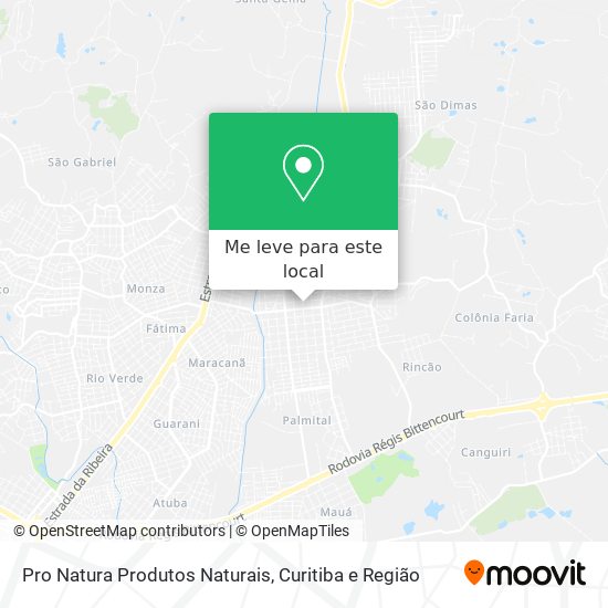 Pro Natura Produtos Naturais mapa