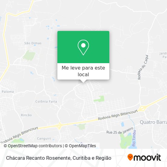 Chácara Recanto Rosenente mapa
