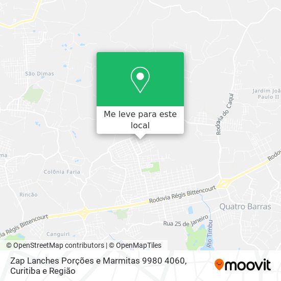 Zap Lanches Porções e Marmitas 9980 4060 mapa