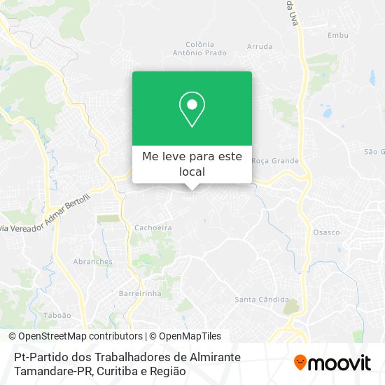 Pt-Partido dos Trabalhadores de Almirante Tamandare-PR mapa