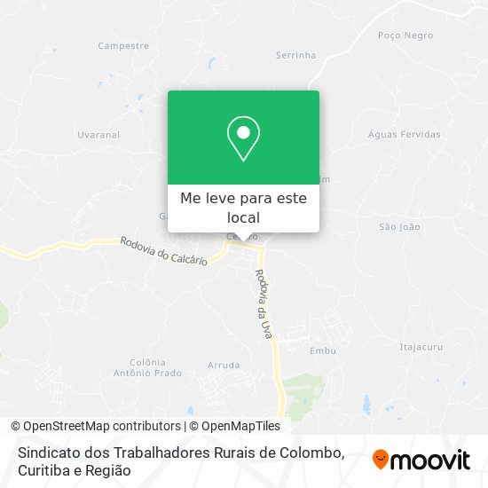 Sindicato dos Trabalhadores Rurais de Colombo mapa