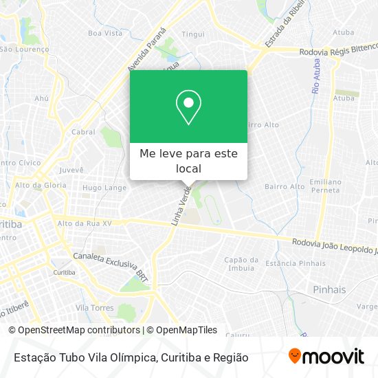 Estação Tubo Vila Olímpica mapa