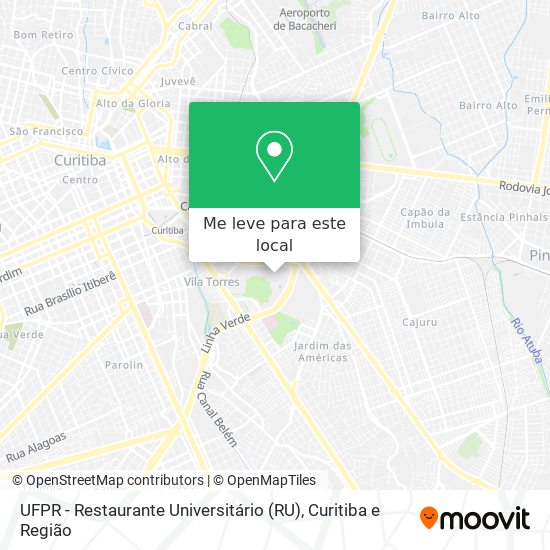 UFPR - Restaurante Universitário (RU) mapa