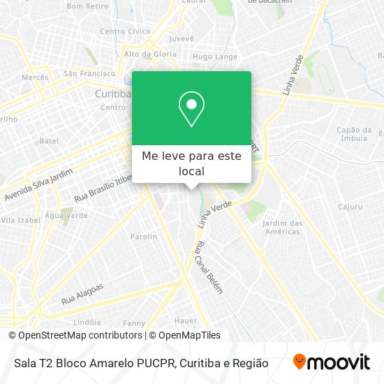 Sala T2 Bloco Amarelo PUCPR mapa