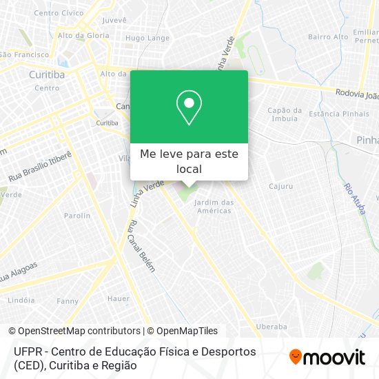 UFPR - Centro de Educação Física e Desportos (CED) mapa