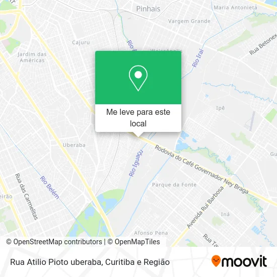 Rua Atilio Pioto uberaba mapa