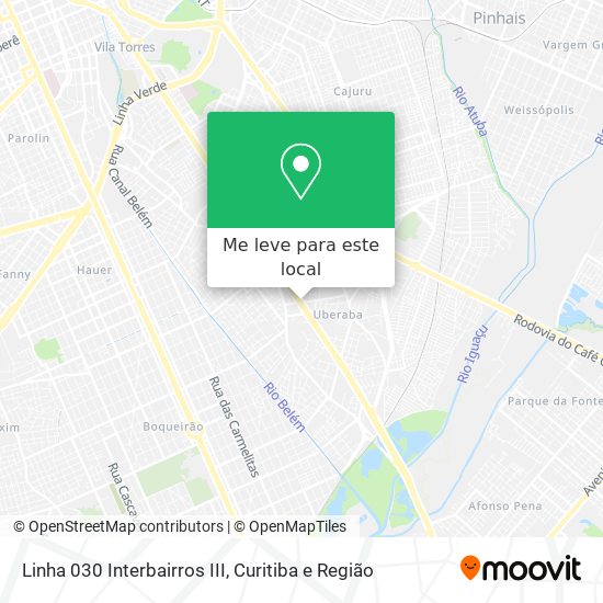 Linha 030 Interbairros III mapa