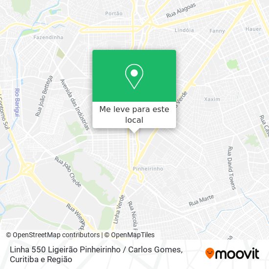 Linha 550 Ligeirão Pinheirinho / Carlos Gomes mapa