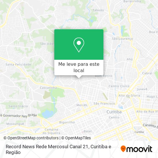 Record News Rede Mercosul Canal 21 mapa