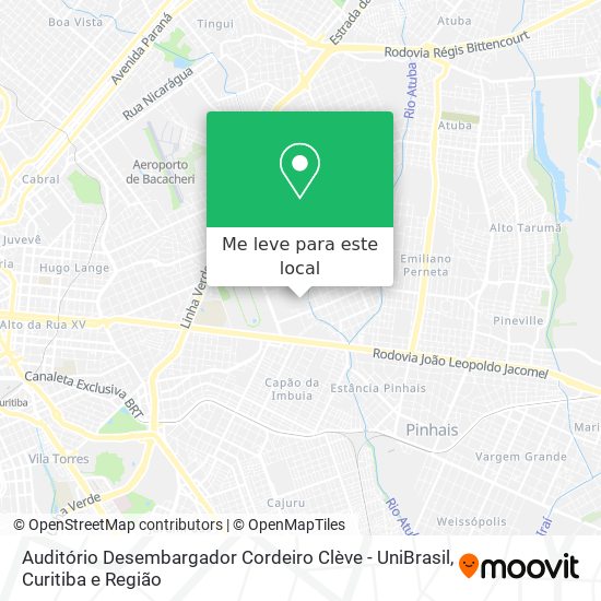 Auditório Desembargador Cordeiro Clève - UniBrasil mapa