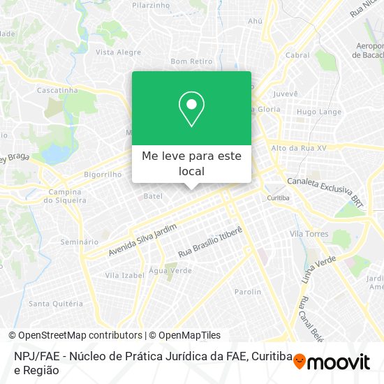 NPJ / FAE - Núcleo de Prática Jurídica da FAE mapa