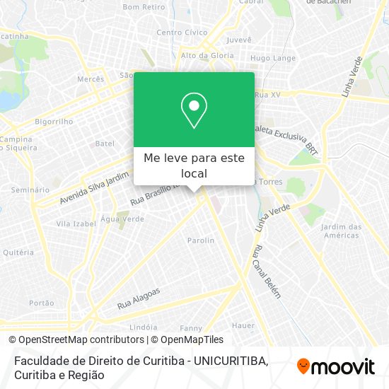 Faculdade de Direito de Curitiba - UNICURITIBA mapa