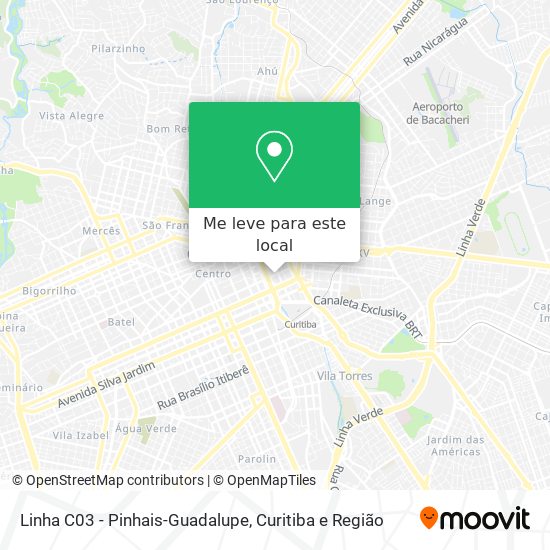 Linha C03 - Pinhais-Guadalupe mapa