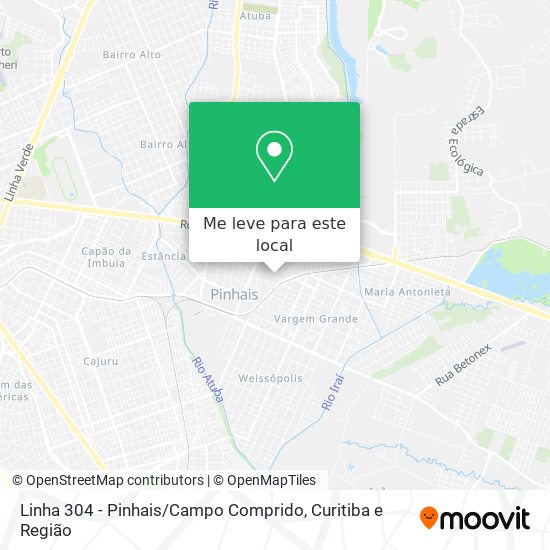 Linha 304 - Pinhais / Campo Comprido mapa