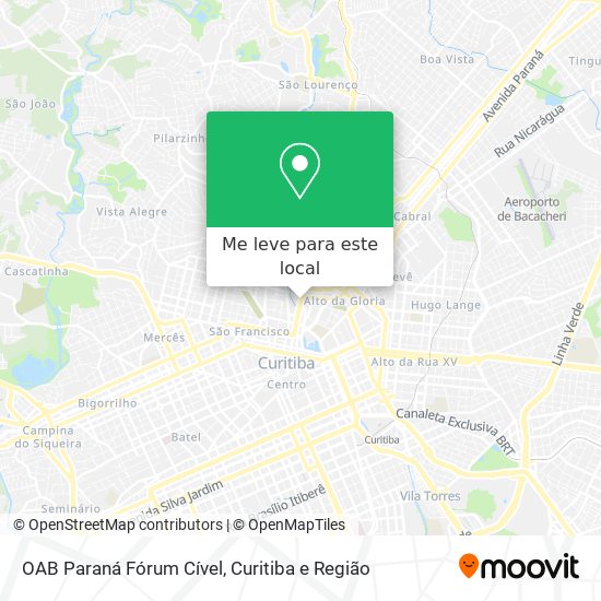 OAB Paraná Fórum Cível mapa