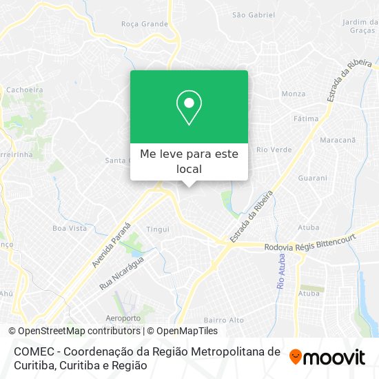 COMEC - Coordenação da Região Metropolitana de Curitiba mapa