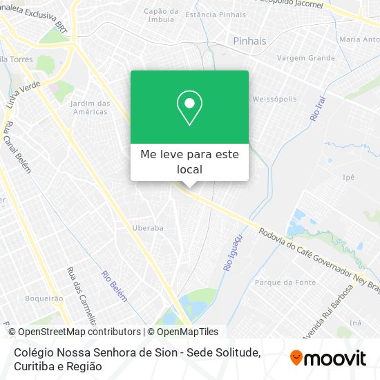Colégio Nossa Senhora de Sion - Sede Solitude mapa