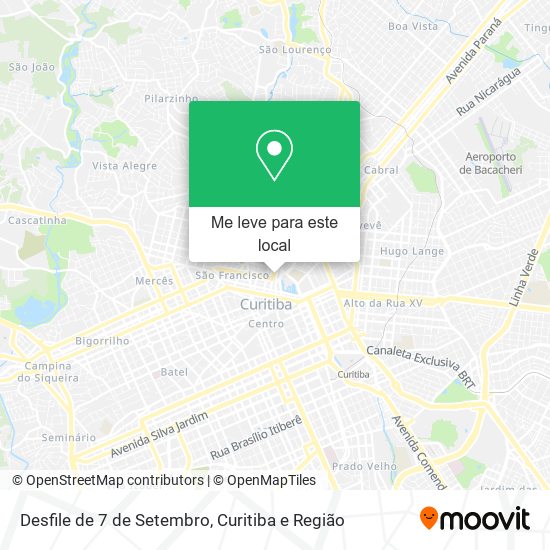 Desfile de 7 de Setembro mapa