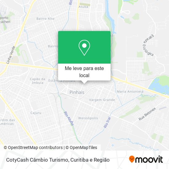 CotyCash Câmbio Turismo mapa
