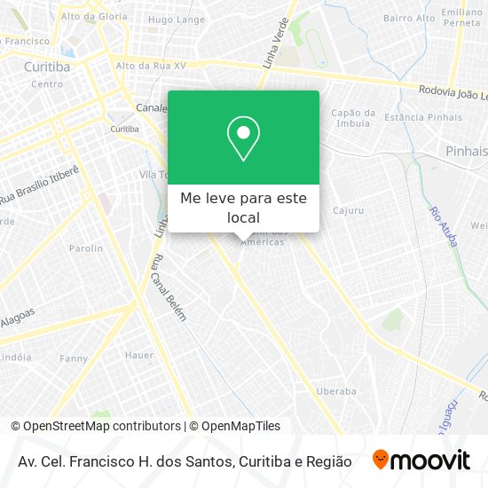 Av. Cel. Francisco H. dos Santos mapa