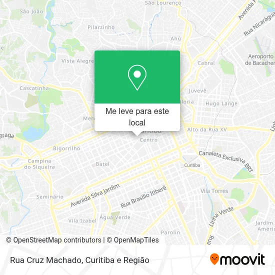 Rua Cruz Machado mapa